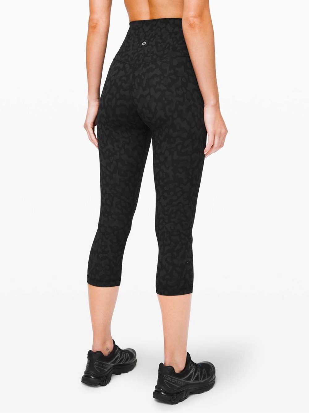 Lululemon Align Crop *21" Leggings Black Formation Camo Deep Coal Multi Yoga